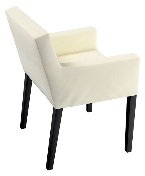 Pokrowiec na krzesło Nils kolor kremowy tkanina połyskliwa, welwetowa