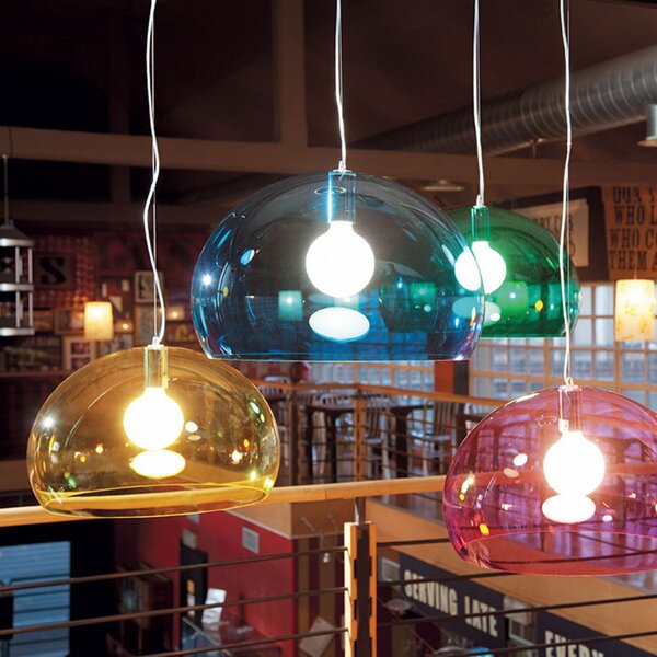 Lampa Wisząca Kartell, Big FL/Y, ściemnialny, zielony, salon, tworzywo sztuczne, design