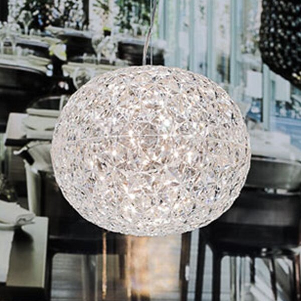 Lampa Wisząca Kartell, Planet, transparentny, salon, tworzywo sztuczne, design