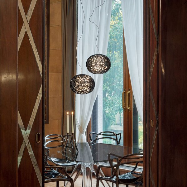 Lampa Wisząca Kartell, Planet, szary, salon, tworzywo sztuczne, design