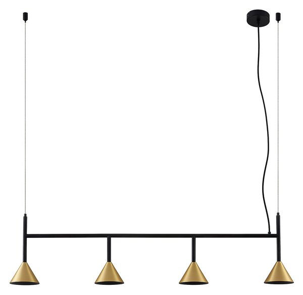 Lampa Wisząca Lucande, Kartio, ściemnialny, czarny, salon, metal, design