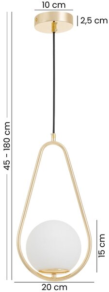 NOWOCZESNA LAMPA WISZĄCA KLASYCZNE ZŁOTO VERO 1C