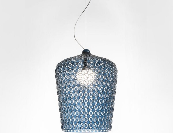 Lampa Wisząca Kartell, Kabuki, niebieski, salon, tworzywo sztuczne, design