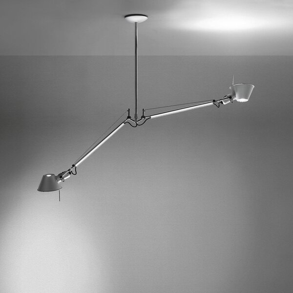 Lampa Wisząca Artemide, Tolomeo 2 Bracci, ściemnialny, metaliczny, salon, metal, design