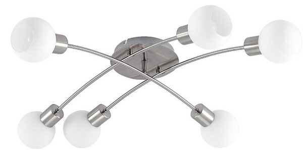 Lampa Sufitowa Lindby, Agmar, ściemnialny, metaliczny, salon, metal, nowoczesny