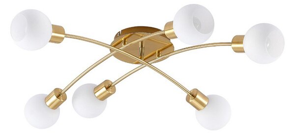 Lampa Sufitowa Lindby, Agmar, ściemnialny, złoty | mosiężny, salon, metal, nowoczesny