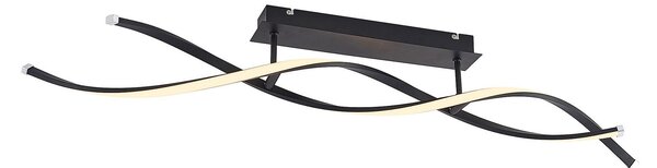 Lampa Sufitowa Lindby, Welina, ściemnialny, czarny, salon, metal, nowoczesny