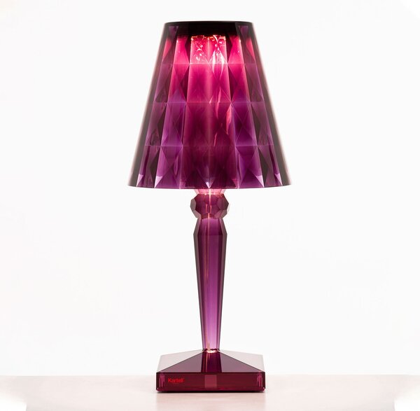 Lampa Stołowa Kartell, Big Battery, fioletowy, salon, tworzywo sztuczne, design