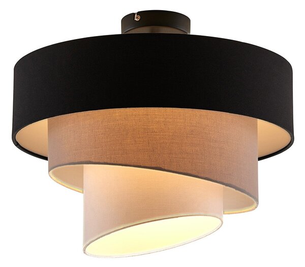 Lampa Sufitowa Lindby, Coria, ściemnialny, beżowy, salon, tkanina | tekstylia, nowoczesny