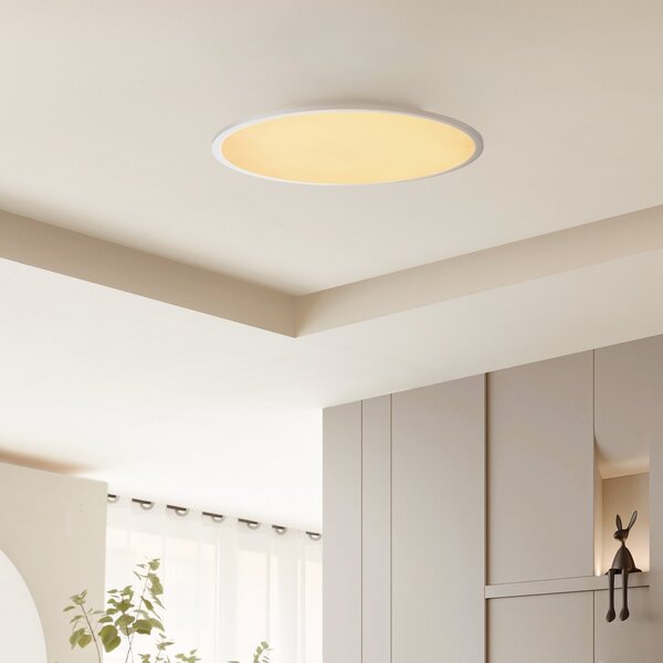 Lampa Sufitowa Lindby, Narima, ściemnialny, szary, kuchnia, tworzywo sztuczne, nowoczesny