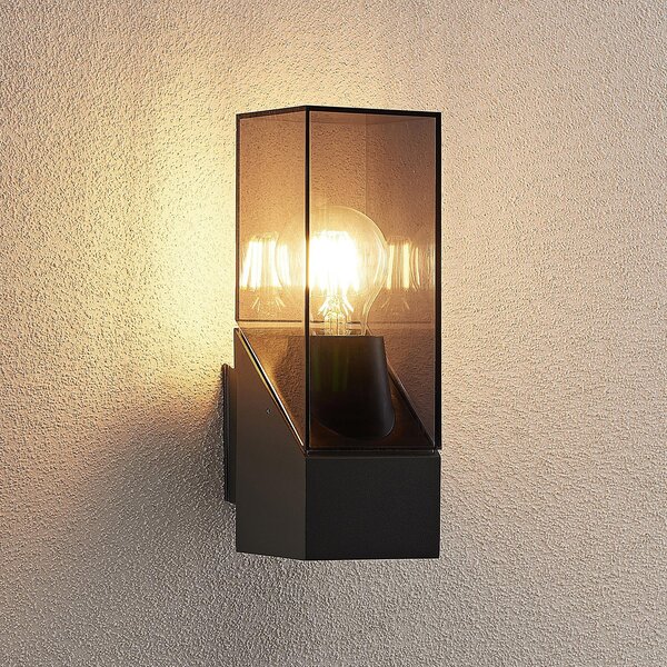 Zewnętrzna Lampa Lucande, Fiola, ściemnialny, czarny, balkon, metal, nowoczesny