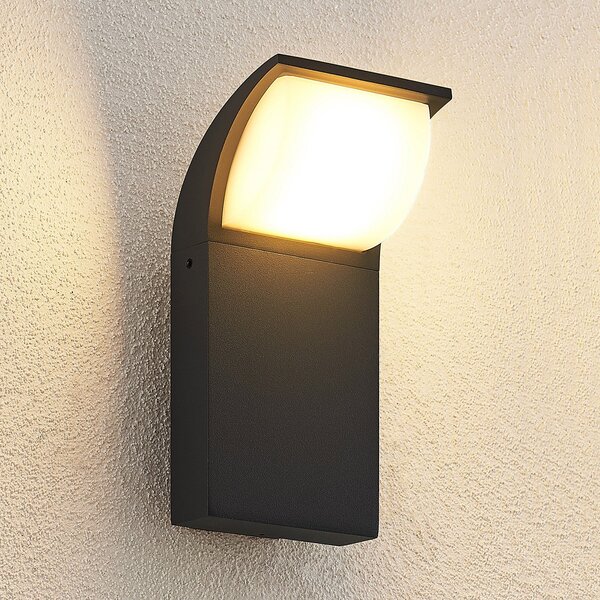 Zewnętrzna Lampa Lucande, Tinna, czarny, balkon, aluminium, nowoczesny