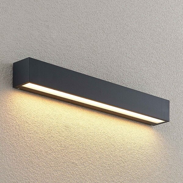 Zewnętrzna Lampa Lucande, Lengo, czarny, balkon, aluminium, nowoczesny