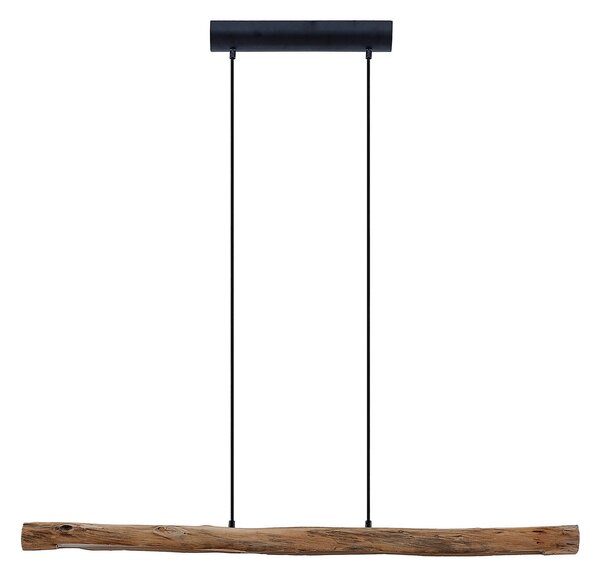 Lampa Wisząca Lindby, Nekala, ściemnialny, drewniany, salon, drewno, skandynawski