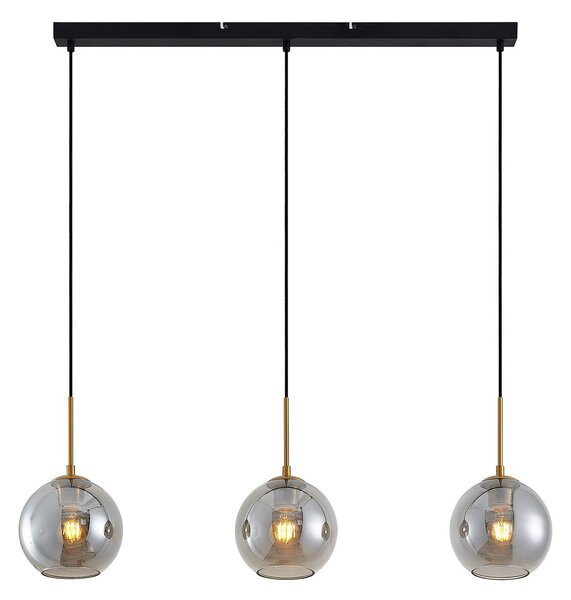 Lampa Wisząca Lindby, Hiwana, ściemnialny, szary, salon, szkło, nowoczesny