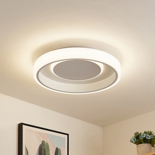 Lampa Sufitowa Lindby, Wikani, ściemnialny, biały, salon, metal, nowoczesny