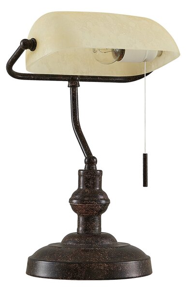 Lampa Stołowa Lindby, Profina, brąz rdzawy, salon, metal, antyczny