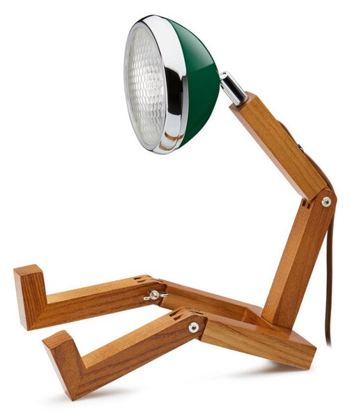 Lampa Stołowa MR. WATTSON, zielony, salon, drewno, design