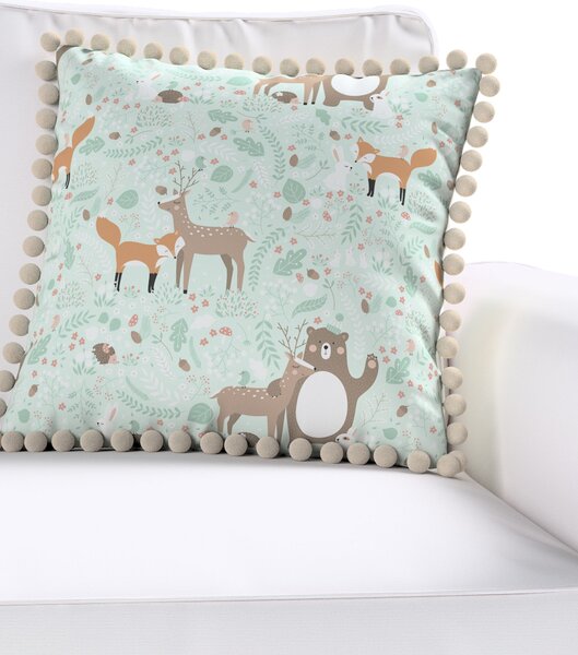 Poszewka Wera na poduszkę kolor zielony tkanina wzorzysta