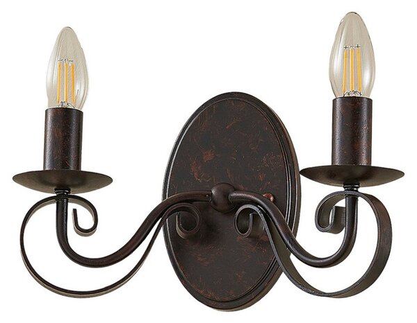 Lampa Ścienna Lucande, Caleb, ściemnialny, brąz rdzawy, przedpokój, metal, dworkowy | rustykalny