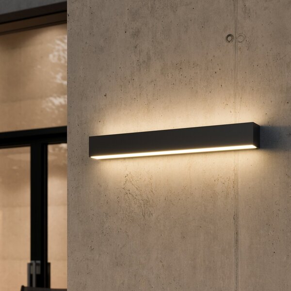 Zewnętrzna Lampa Lucande, Lengo, czarny, balkon, aluminium, nowoczesny