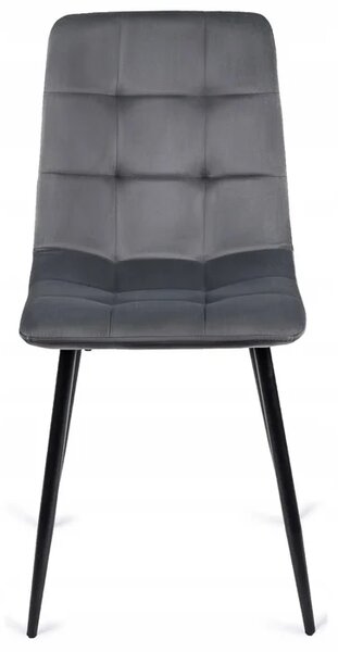 Zestaw Stół Okrągły Rozkładany HARRY 102-142 cm Dąb Artisan/Czarny i 4 Krzesła Tapicerowane PERU Szare