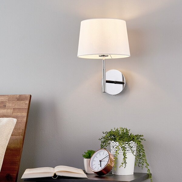 Lampa Ścienna Lucande, Dorothea, ściemnialny, metaliczny, salon, tkanina | tekstylia, nowoczesny