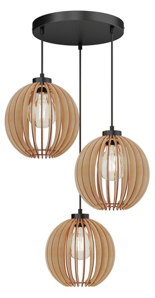 Lampa Wisząca Envostar, Clay, ściemnialny, drewniany, salon, drewno, skandynawski