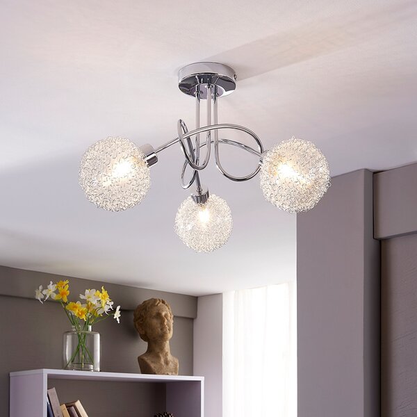 Lampa Sufitowa Lindby, Ticino, ściemnialny, metaliczny, przedpokój, metal, nowoczesny