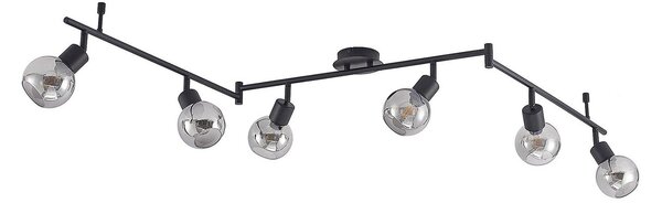 Lampa Sufitowa Lindby, Eridia, ściemnialny, czarny, salon, metal, nowoczesny