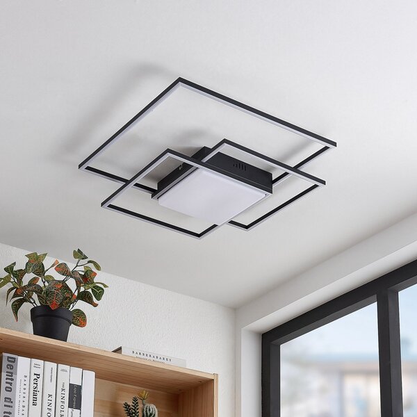 Lampa Sufitowa Lindby, Nelinka, czarny, salon, metal, nowoczesny