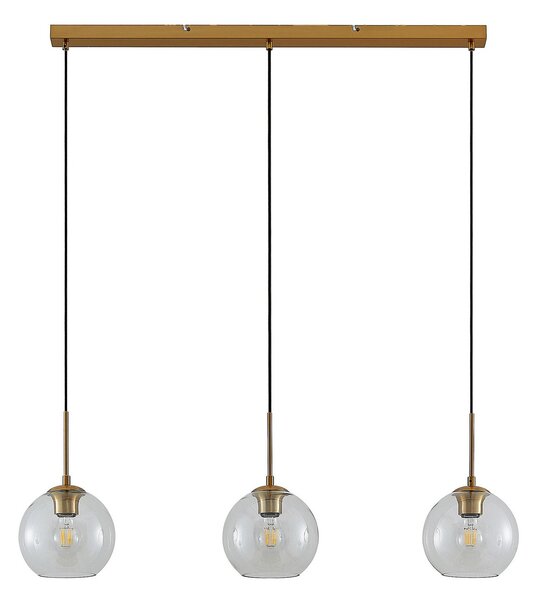 Lampa Wisząca Lindby, Grady, ściemnialny, złoty | mosiężny, salon, metal, nowoczesny