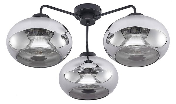 Lampa Sufitowa Lindby, Navidia, ściemnialny, czarny, salon, metal, nowoczesny