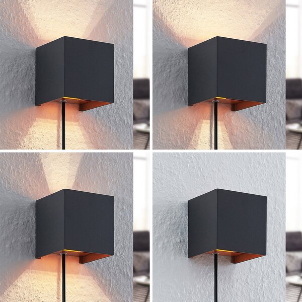 Lampa Ścienna Arcchio, Zuzana, czarny, salon, aluminium, nowoczesny