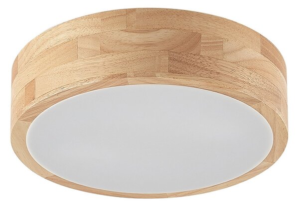 Lampa Sufitowa Lindby, Tanju, ściemnialny, drewniany, salon, drewno, dworkowy | rustykalny