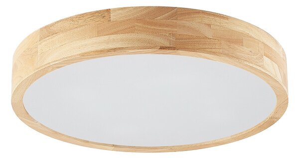 Lampa Sufitowa Lindby, Tanju, ściemnialny, drewniany, salon, drewno, dworkowy | rustykalny
