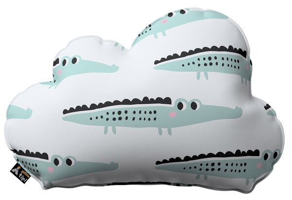 Poduszka Soft Cloud kolor zielony tkanina wzorzysta