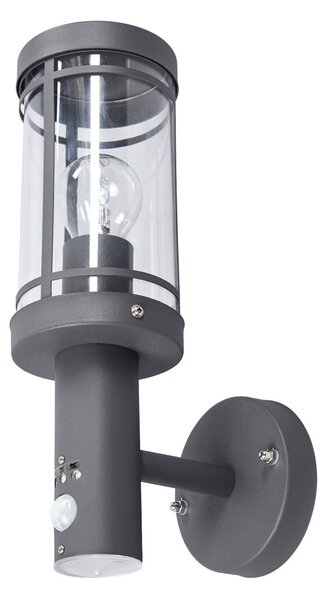 Zewnętrzna Lampa Lindby, Djori, ściemnialny, szary, balkon, stal szlachetna, nowoczesny