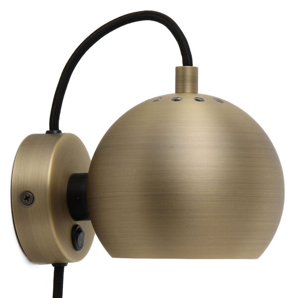 Lampa Ścienna FRANDSEN, Ball Magnet, antyczny mosiądz, salon, metal, design