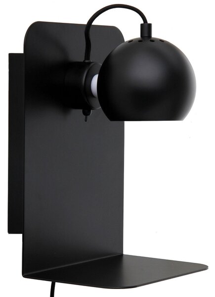 Lampa Ścienna FRANDSEN, Ball USB, ściemnialny, czarny, salon, metal, design