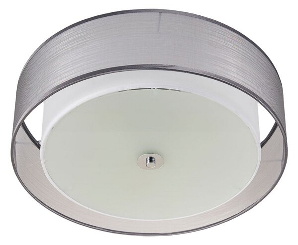 Lampa Sufitowa Lindby, Tobia, ściemnialny, szary, salon, tkanina | tekstylia, nowoczesny