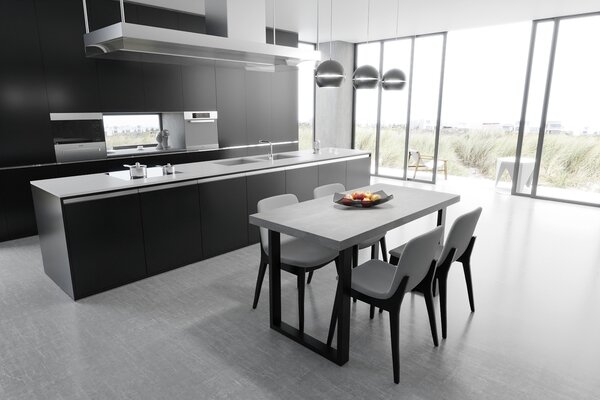 Stół kuchenny z nierozkładanym blatem Vini 135x65 beton jasny