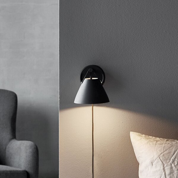 Lampa Ścienna DFTP by Nordlux, Strap, czarny, salon, metal, nowoczesny