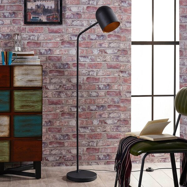 Lampa Podłogowa Lindby, Morik, czarny, salon, metal, nowoczesny