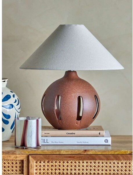 Lampa Stołowa Bloomingville, brąz rdzawy, salon, kamień