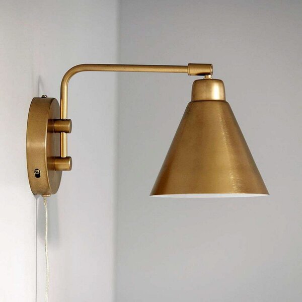 Lampa Ścienna House Doctor, złoty | mosiężny, salon, metal