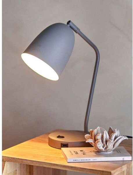 Lampa Stołowa Bloomingville, szary, salon, metal