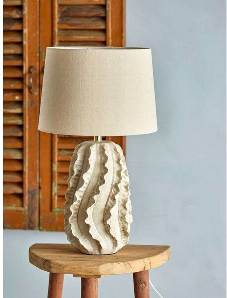 Lampa Stołowa Bloomingville, beżowy, salon, tkanina | tekstylia