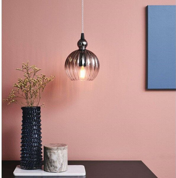 Lampa Wisząca Halo Design, szary, jadalnia, szkło