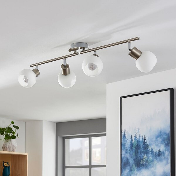 Lampa Sufitowa Lindby, Elaina, ściemnialny, metaliczny, salon, metal, nowoczesny